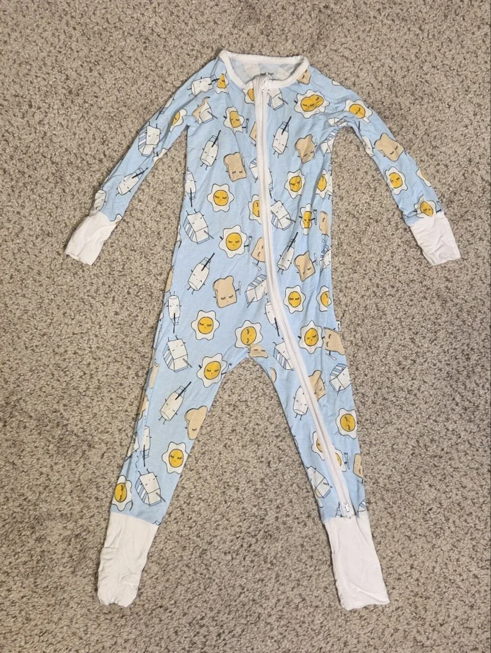 Little Sleepies Breakfast Fitted One-Piece Pajamas 12-18 Months Unisex Bamboo